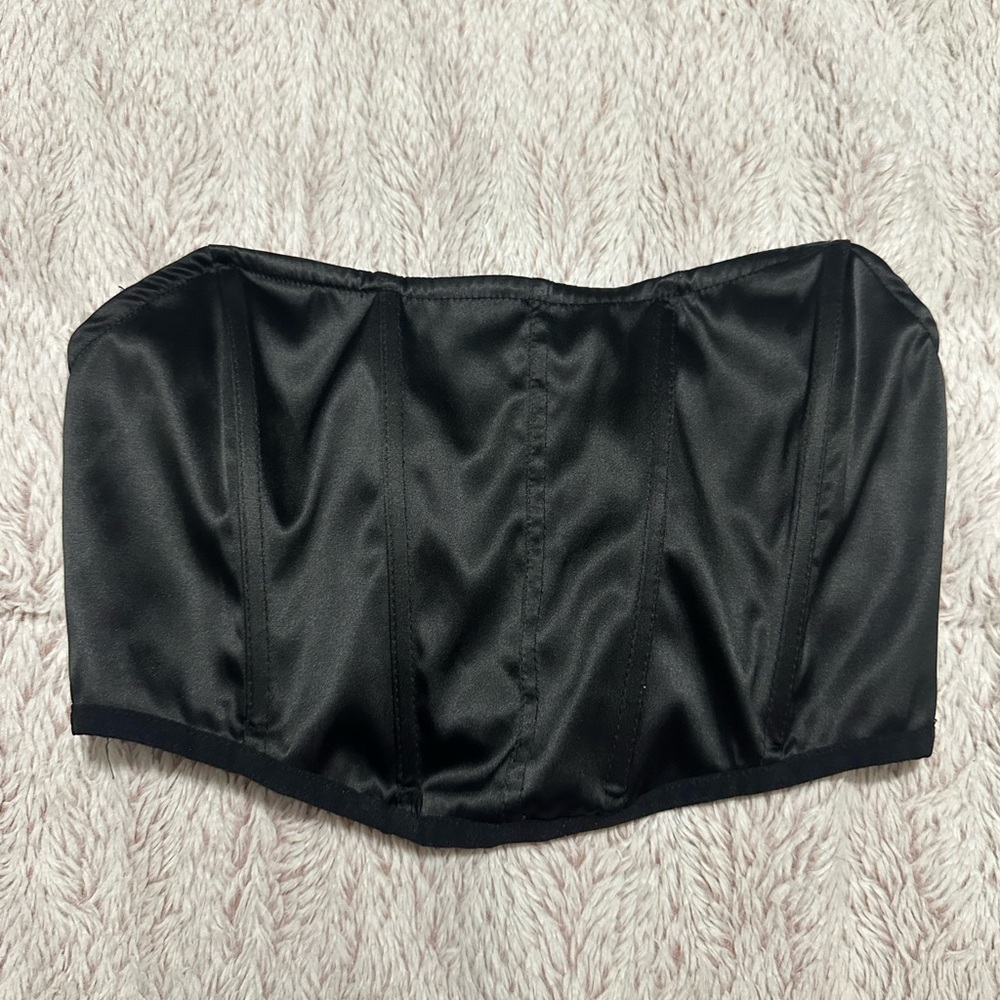 garage satin strapless corset top